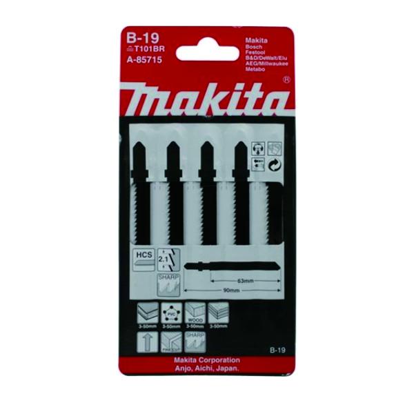 Makita A-85715 Jig Saw Blade B19 (Splinter-Free Cut Tough Plastic And Decorative Veneers)