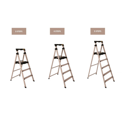 Boomjoy 3 Step Ladder Aluminium Rose