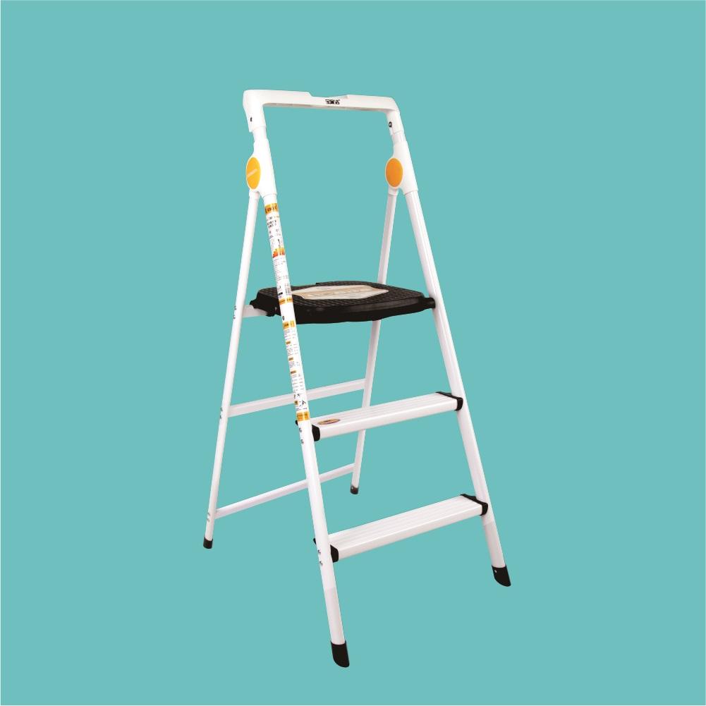 Boomjoy 3 Step Ladder Aluminium White