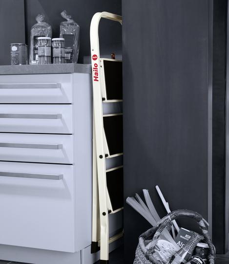 Hailo 3 Steel Steps White
