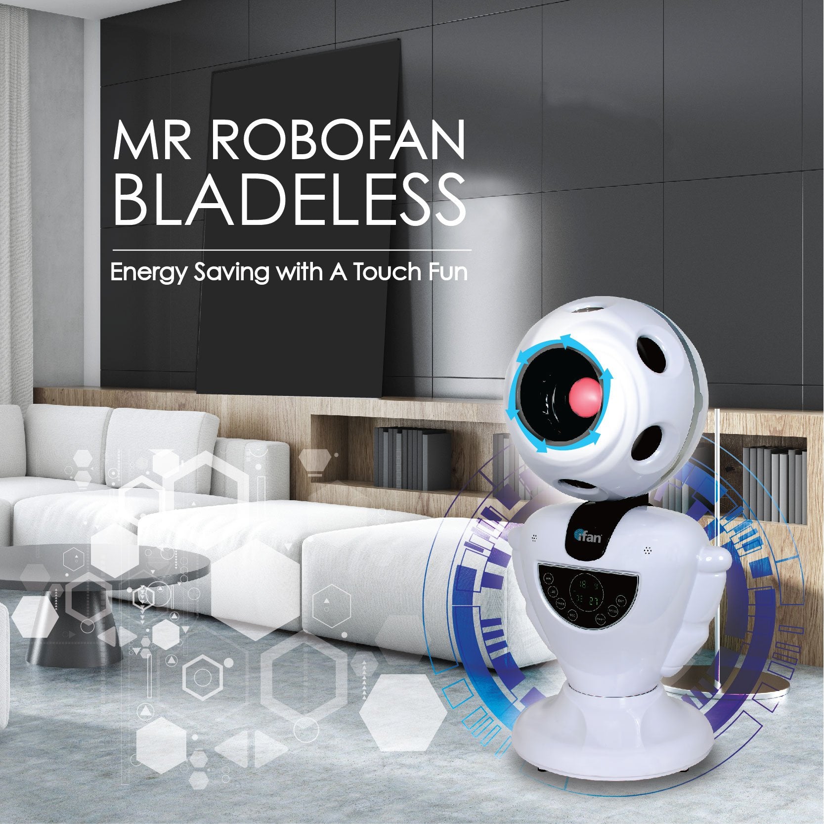 iFan "MR ROBOFAN" Whole Room Eco Air Circulator with Remote Control (IF7373)