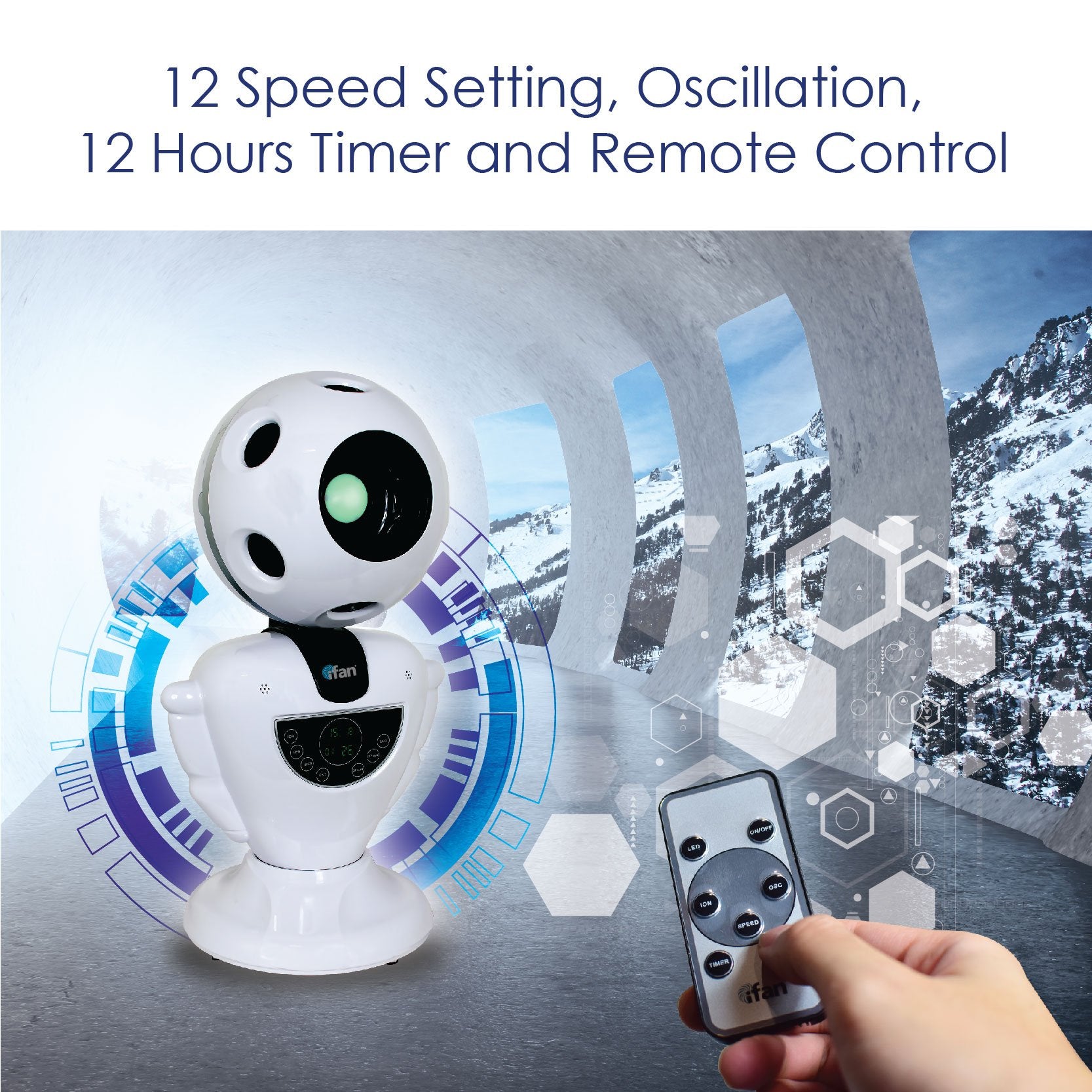 iFan "MR ROBOFAN" Whole Room Eco Air Circulator with Remote Control (IF7373)