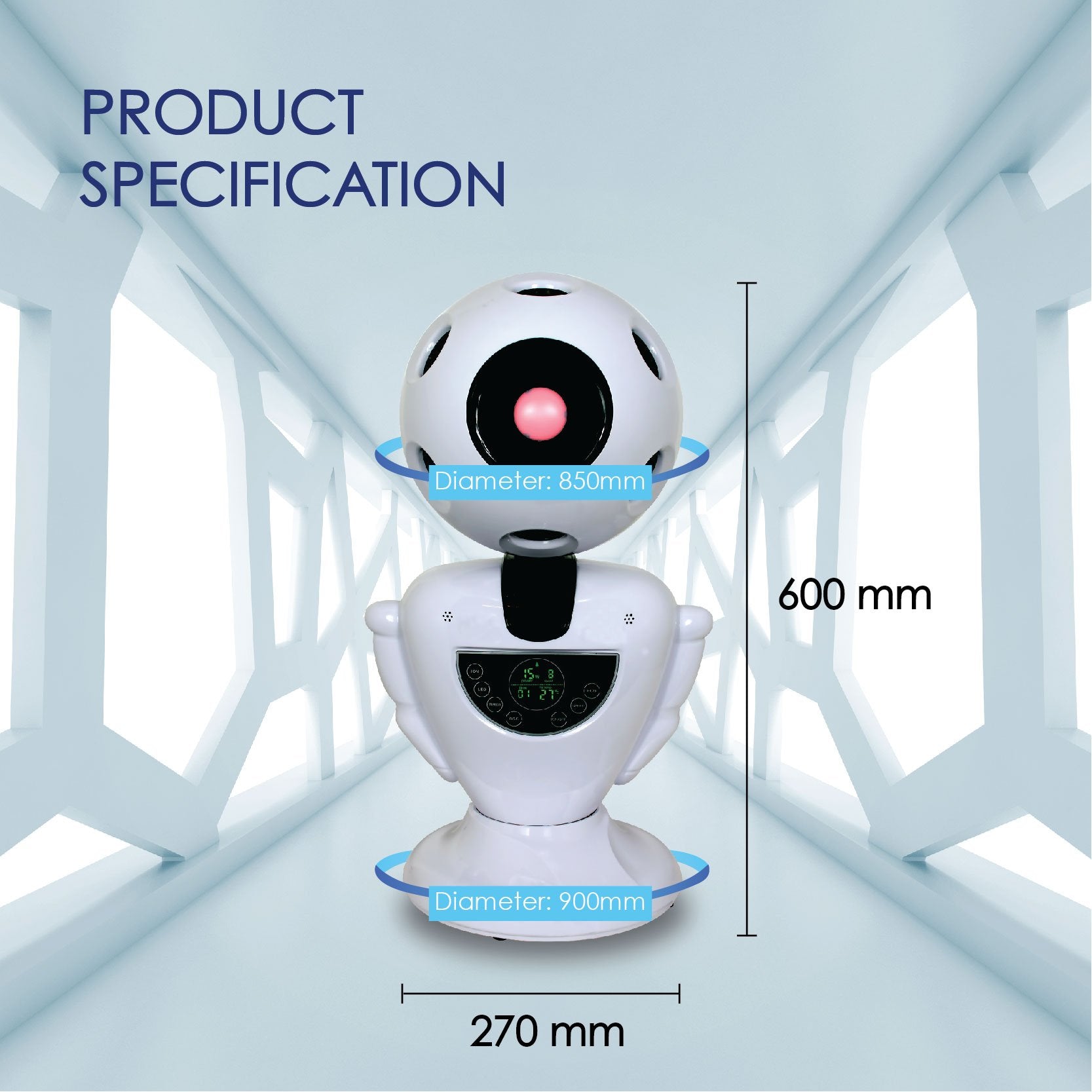 iFan "MR ROBOFAN" Whole Room Eco Air Circulator with Remote Control (IF7373)