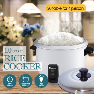 PowerPac 1L Rice Cooker with Aluminium Inner Pot (PPRC4)