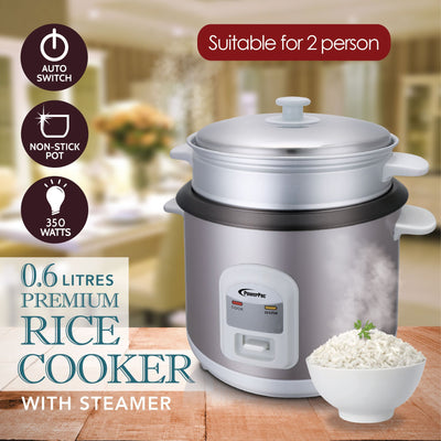 PowerPac 0.6L Rice Cooker with Steamer (PPRC62)