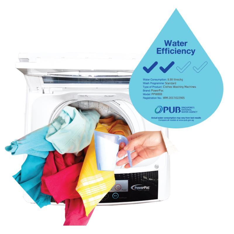 PowerPac Top Load Washing Machine 8Kg Washload (PPW888)